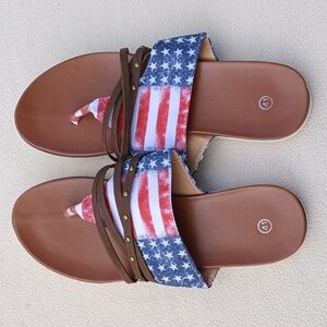 American Flag Themed FlipFlop/ Slides Women's Size 9.5